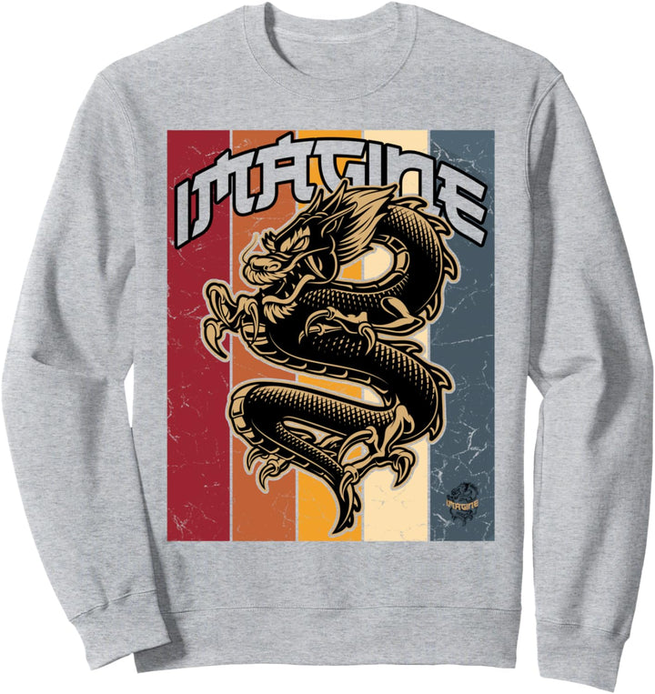 Imagine Dragon Shirt Cool Retro Vintage Chinesischer Drachen Sweatshirt