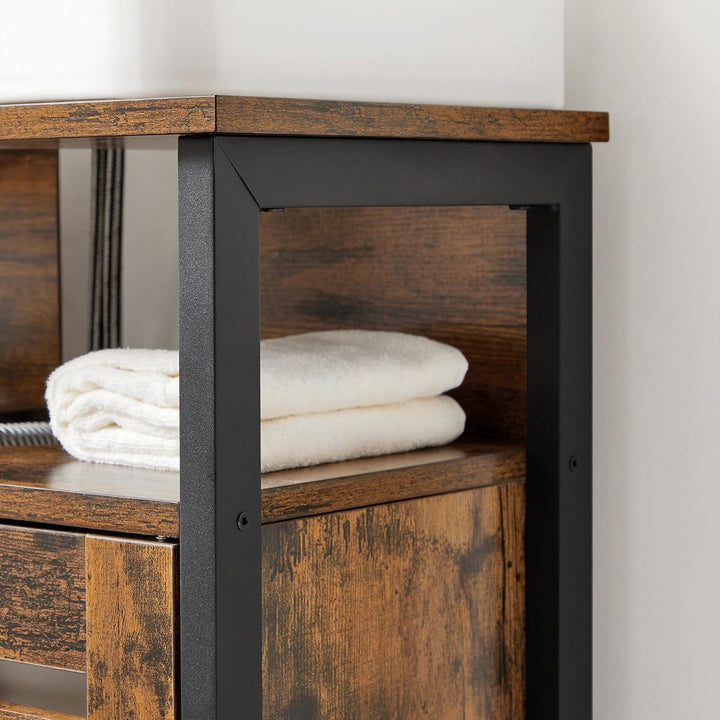 VASAGLE Waschbeckenunterschrank, Badezimmerschrank, Aufbewahrungsschrank, 30 x 60 x 60 cm, mit 2 Lam