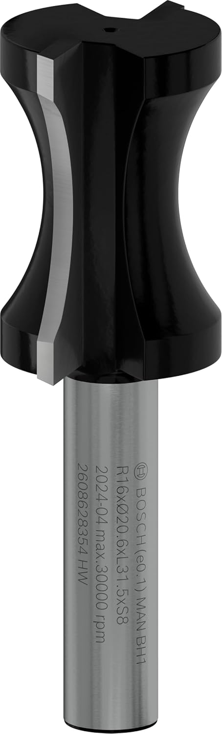 Bosch Professional 1x Flachstabfräser Standard for Wood (für Holz, Radius 16mm, Arbeitslänge 31.5mm,