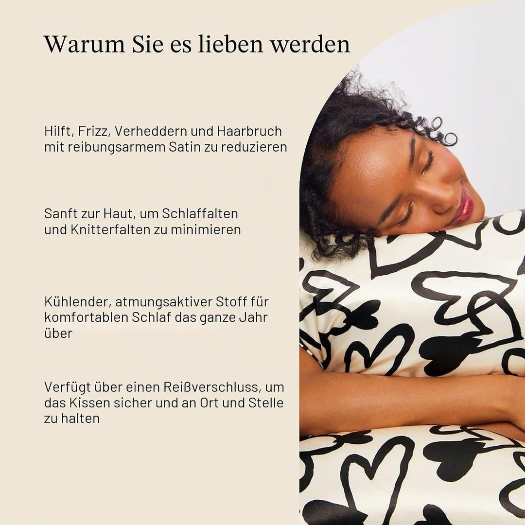 Kitsch Satin-Kissenbezug für Haar und Haut, Queen-Size-Grösse, weicher als Maulbeerseide-Kissenbezüg