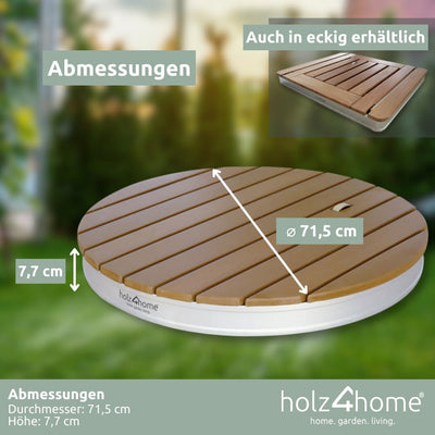 holz4home® Bodendusche als Gartendusche oder Pooldusche I Rund aus WPC und Aluminium I Höhenverstell