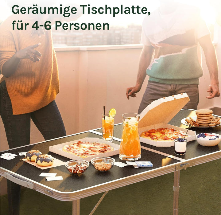 WOLTU Campingtisch Klapptisch Gartentisch Arbeitstisch Balkontisch höhenverstellbar Aluminium MDF Sc