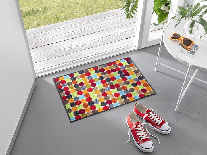 wash+dry Fussmatte, Mikado Dots 40x60cm bunt, innen und aussen, waschbar