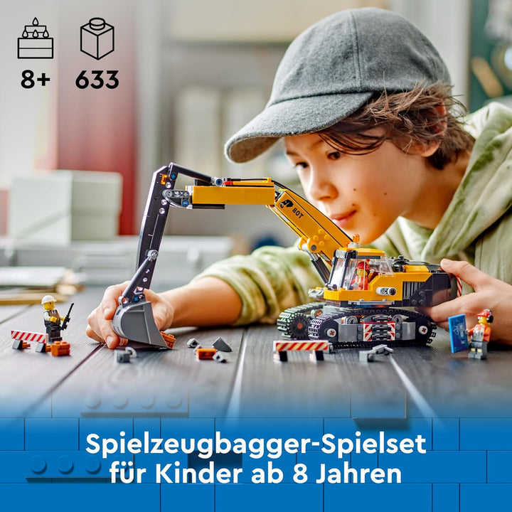 LEGO City Raupenbagger, Spielzeugbagger für Kinder ab 8 Jahren, Bauspielzeug mit Bagger-Modell, baub
