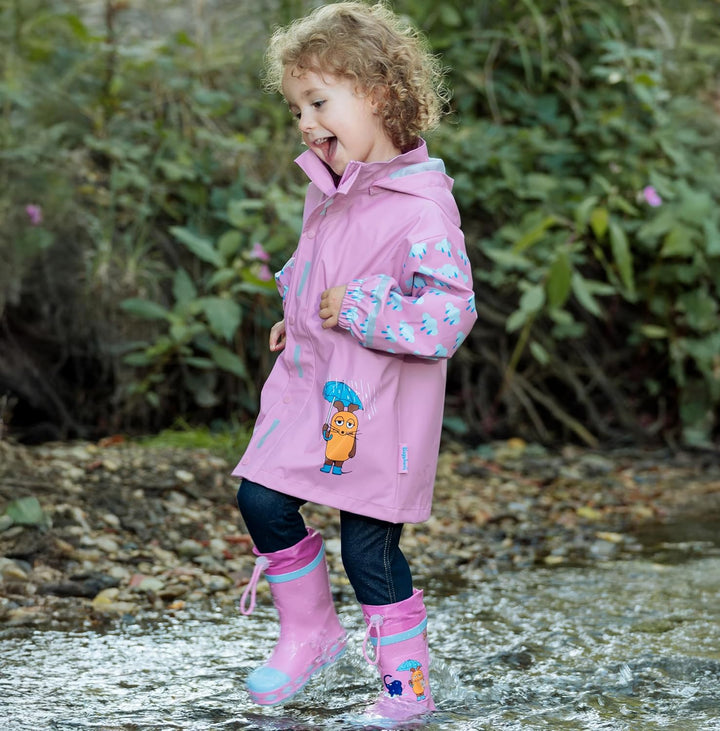 Playshoes Unisex Kinder Regenjacke Wind-und wasserdicht Regenmantel Regenbekleidung 98 rosa Die Maus