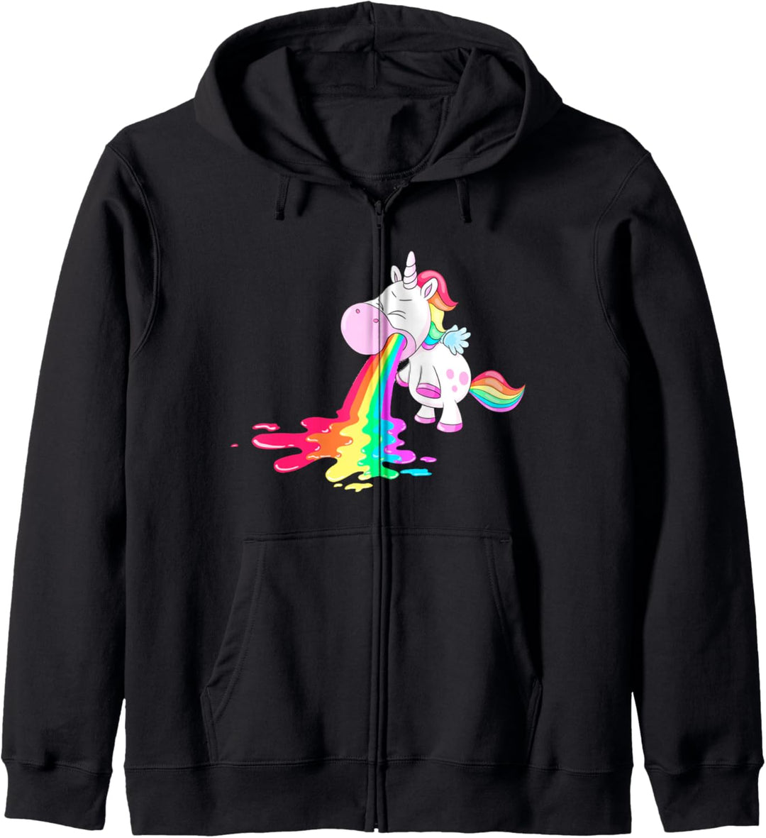 Einhorn kotzen Regenbogen Graphic Kapuzenjacke