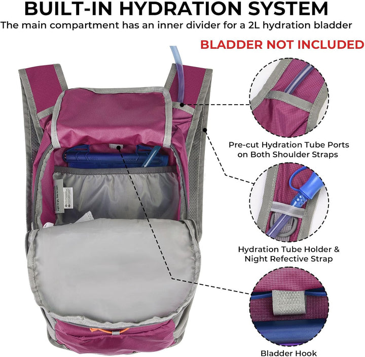 Faltbarer Wanderrucksack, Kleiner Tagesrucksack Ultraleicht für Herren & Damen, Foldable Backpack, I