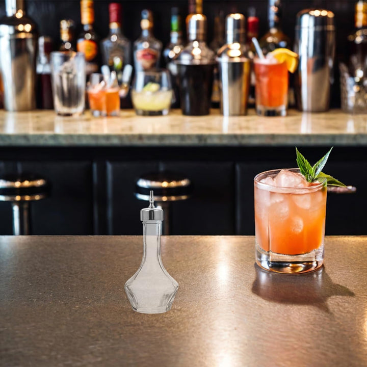 ULTECHNOVO 2 Stück Bartender Glas Bitters Flaschen mit Dosierkopf Präzise Tropfflasche für Cocktail-