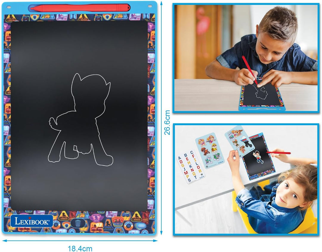 Lexibook, Paw Patrol Magic Slate, Kunst- und Bastelspielzeug für Mädchen und Jungen, A4-Format mit m