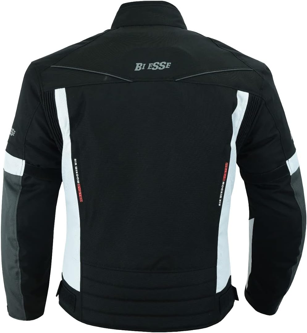 BI ESSE Jacke aus Stoff für Motorrad, Scooter, Reisen, belüftet, (Grau, XS) XS Grau, XS Grau