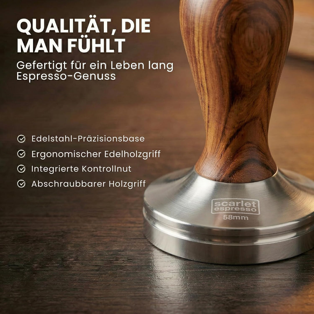 scarlet espresso | Kaffee Tamper »Classic« – Espresso Tamper mit Edelholzgriff für präzisen Anpressd