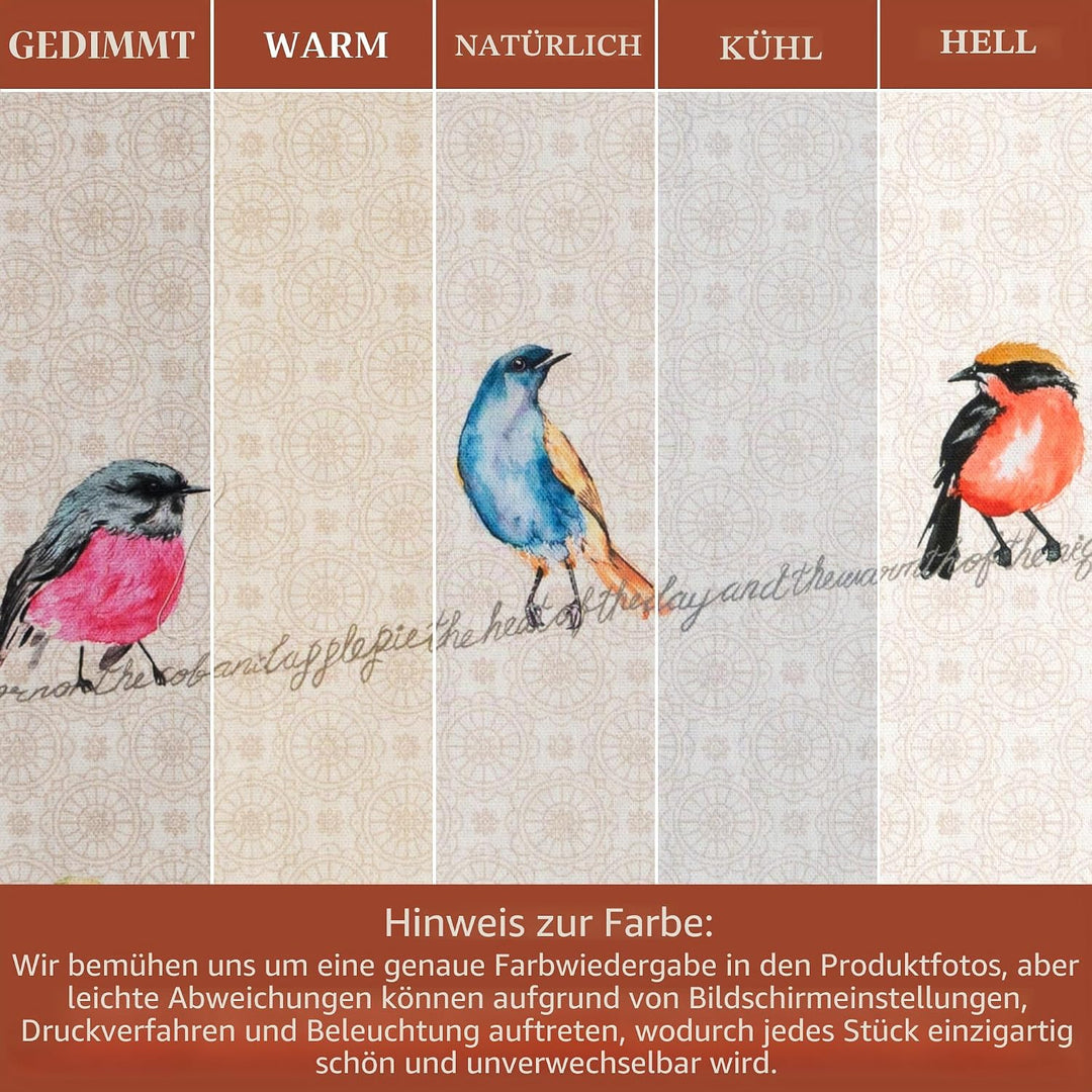 Maison d' Hermine Birdies On Wire 100% Baumwolle 2er-Set Küchentücher 50 cm x 70 cm Multicolor 3er-S