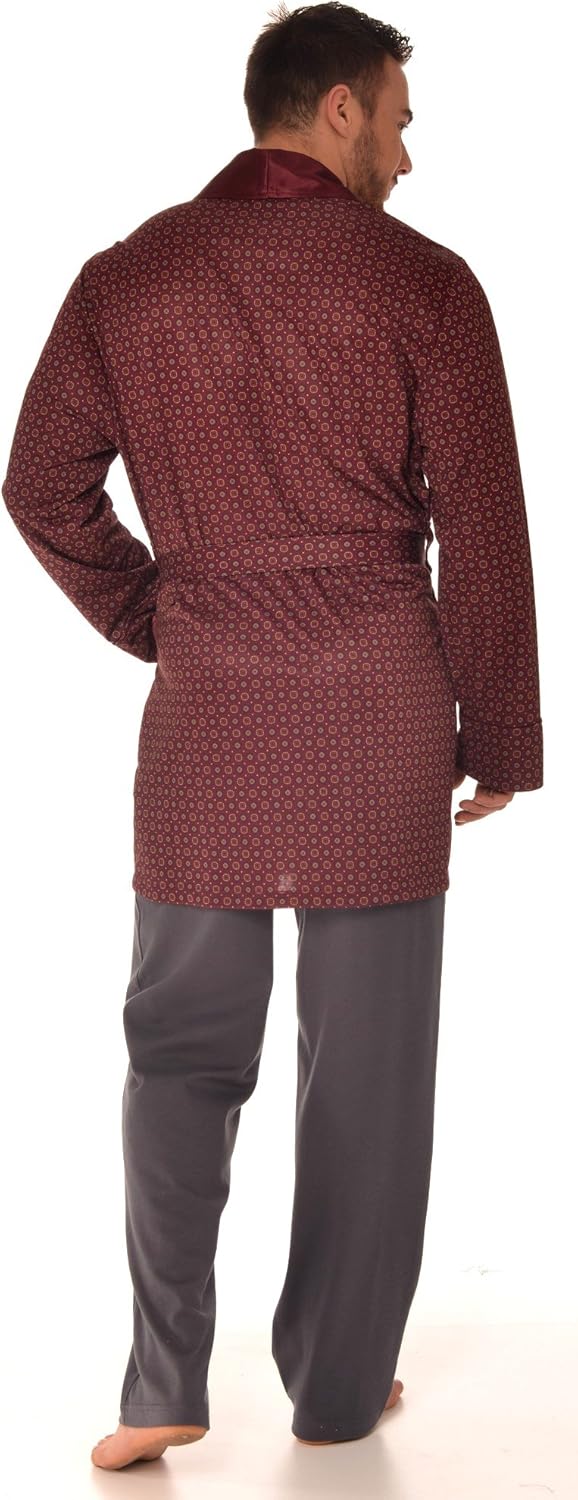 Herren Morgenmantel - Revise Brais RE-503 - Kurz - Dünn und leicht S Bordeaux rot, S Bordeaux rot