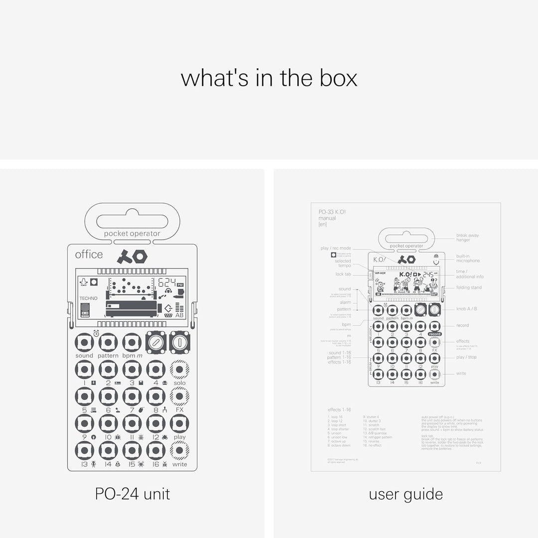 Teenage Engineering PO-24 office Noise Percussion Drumcomputer und Sequencer (Pocket Operator mit 16