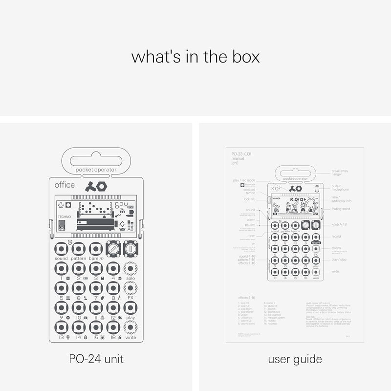 Teenage Engineering PO-24 office Noise Percussion Drumcomputer und Sequencer (Pocket Operator mit 16