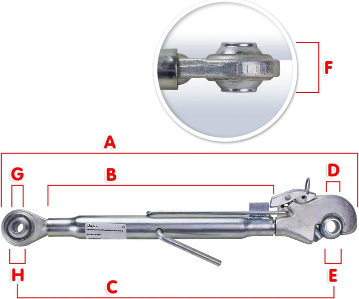 DEMA Oberlenker mit Fanghaken 900 Kat 2
