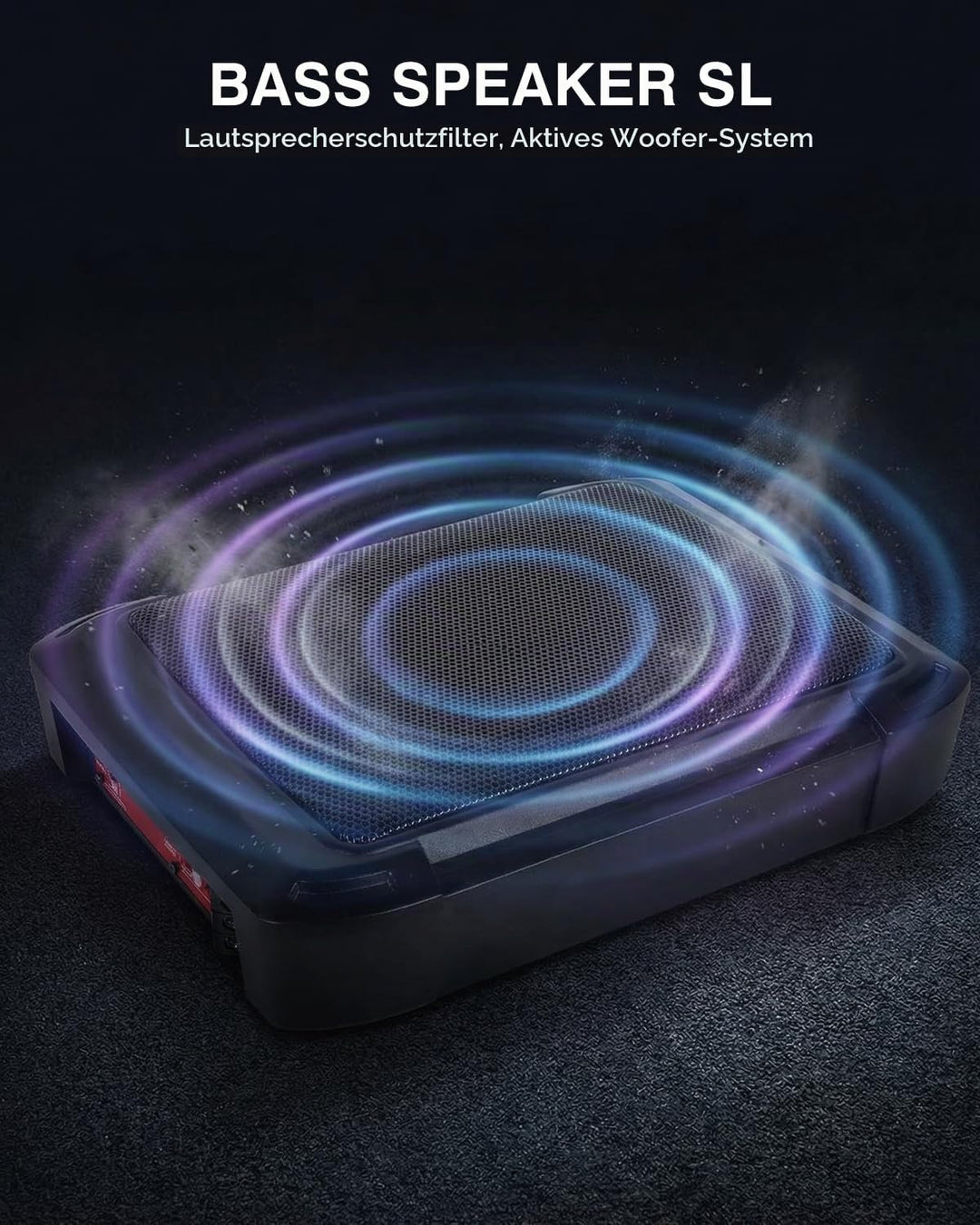 Ultraflacher Auto-Subwoofer, geeignet für Auto/Truck, mit integriertem Verstärker, unter den Sitzen