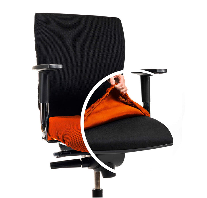 CLEANCHAIR Bürostuhlbezug für die SITZFLÄCHE (Grösse Standard) - Sitzflächengrösse ca. 40-52 cm Brei