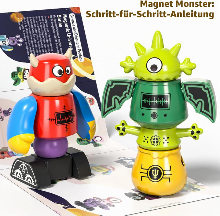 Magnetisches Roboterspielzeug für Kinder ab 3-7 Jahren, 5-stück Magnetmonster-Bausteine, stapelbares