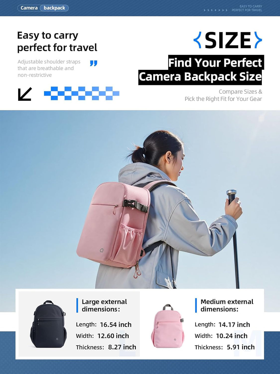 llano Kamerarucksack für DSLR/SLR/Spiegellose Kameras – Wasserabweisender Fotorucksack mit Laptopfac