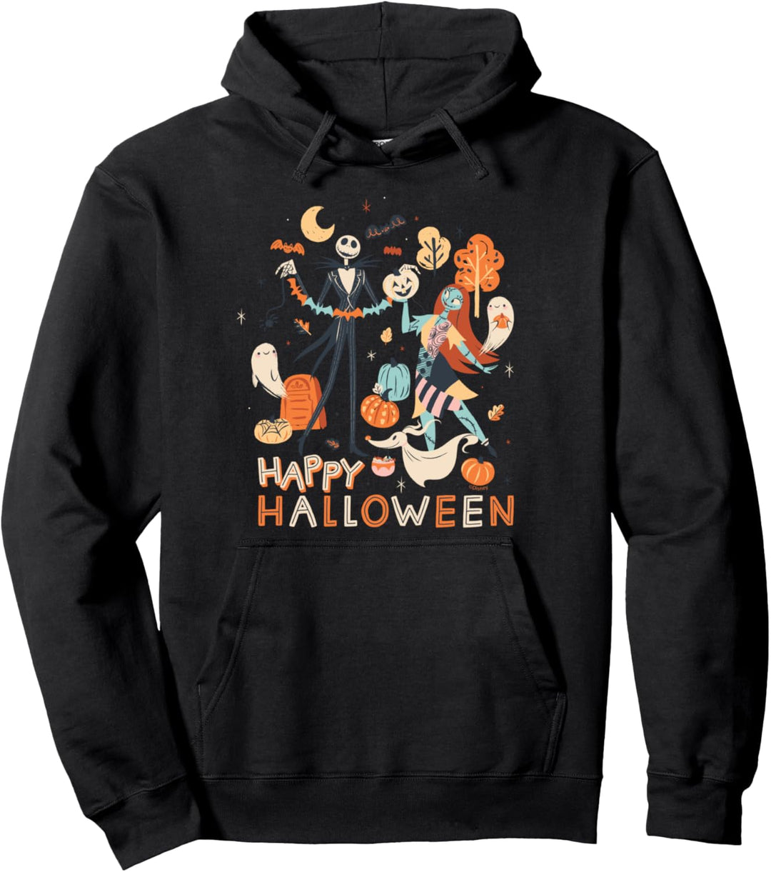 Disney The Nightmare Before Christmas Jack & Sally Halloween Pullover Hoodie
