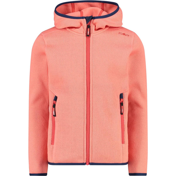 CMP Mädchen Kinder-knit-tech-jacke mit Fester Kapuze KID G JACKET FIX HOOD 152 Flamingo, 152 Flaming