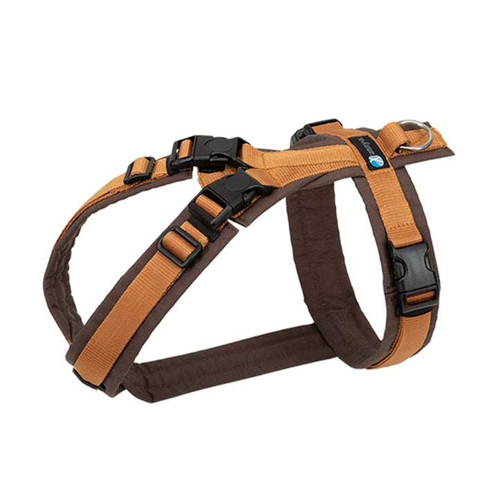 Anny-X Brustgeschirr Open Fun | Hundegeschirr für Sensible Hunde | Farbe Braun-Bernstein | Gr. S (Br