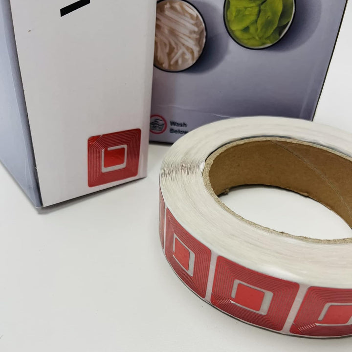 RF-Klebeetiketten 30x30 mm, Rollenetiketten 1000 o 2000 Stück, Anti-Diebstahl-Etiketten Ideal für Ge