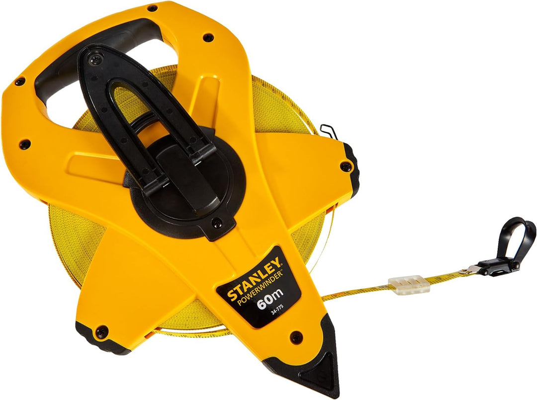 Stanley Rahmenbandmass Power Winder Fiberglas (60 m Länge, ergonomisch, Genauigkeitsklasse III) 2-34