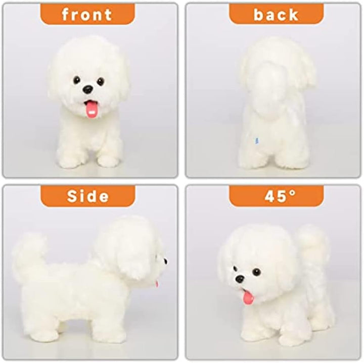 CU-MATE Plush Interactive Maltese Simulation Dog-Realistic Stuffed Animal Puppy Electronic Toy Robot