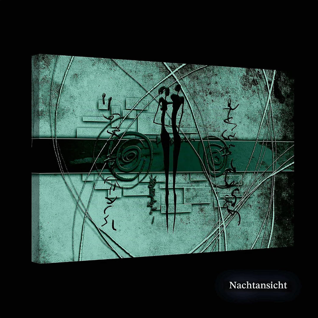 Startonight Bilder Graue Geometrie Liebe Schwarz, Leinwandbilder Moderne Kunst, Abstrakte Wanddeko K