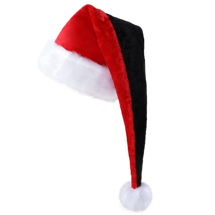 Weihnachtsmütze Verlängerte Erwachsene mit Streifen,Plüsch Weihnachtsmütze für Herren und Damen, San