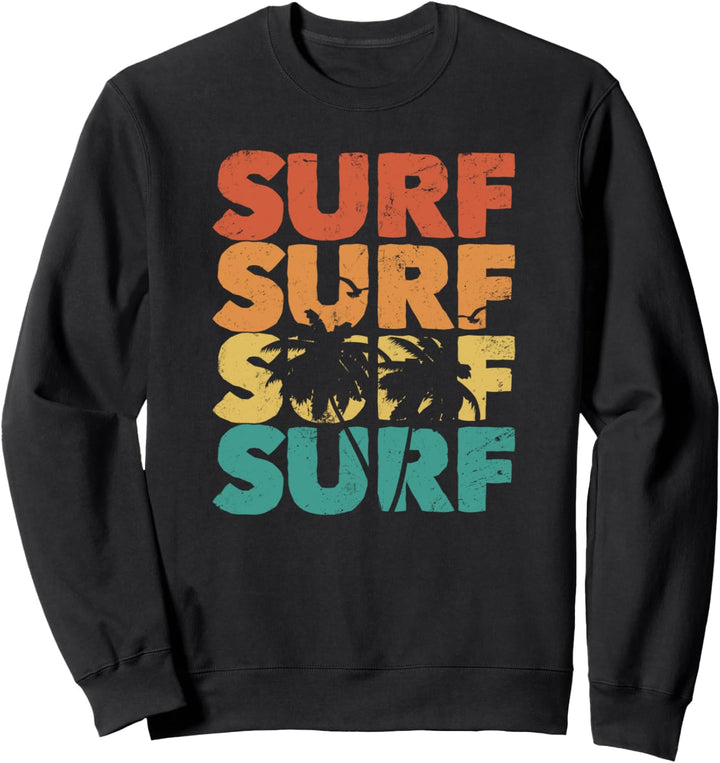 Surfing Surf Surf Retro Surfer Vintage Surfbrett Sweatshirt