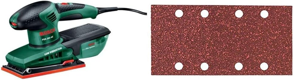 Bosch Schleifmaschine PSS 250 AE (250 Watt, Schwingkreis 2 mm, Schleiffläche 167 cm2, im Koffer) + S