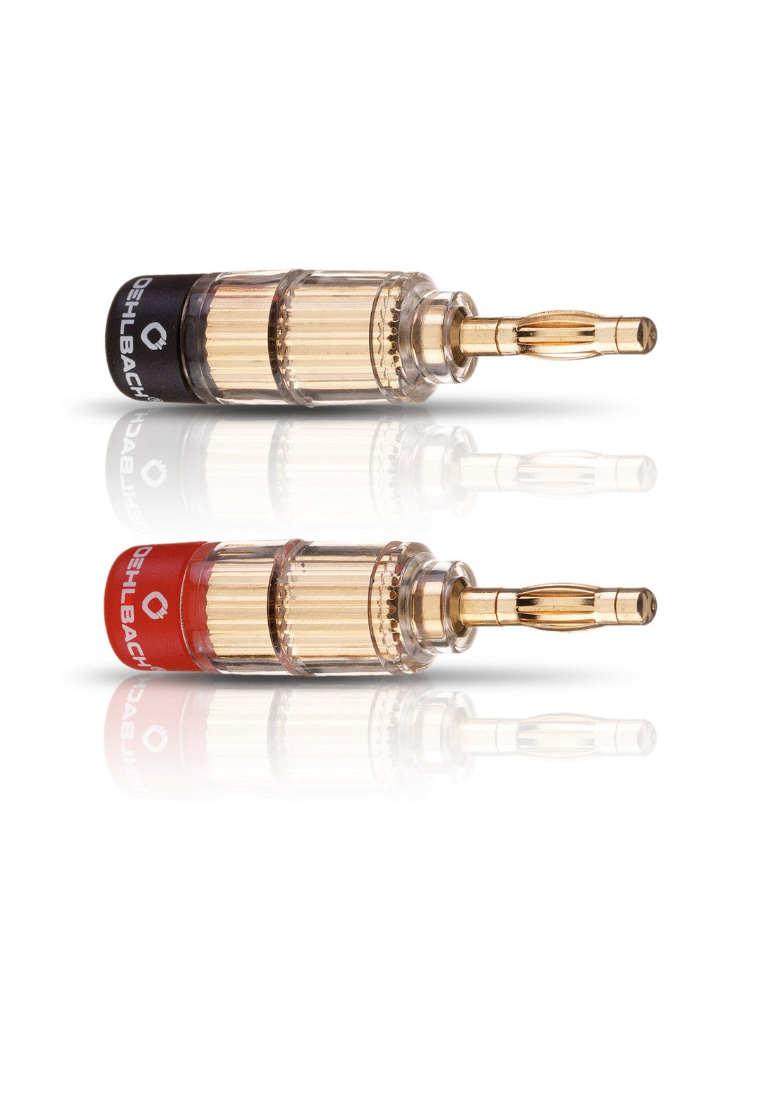 OEHLBACH Solution Banana - Erstklassige Bananenstecker für Kabel bis 6mm² - rot/schwarz Kennzeichnun