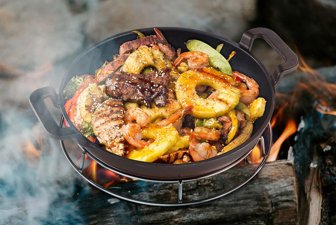 Tarrington House BBQ Grill Wok, Ø 30 x 7 cm, Gusseisen, schwarz