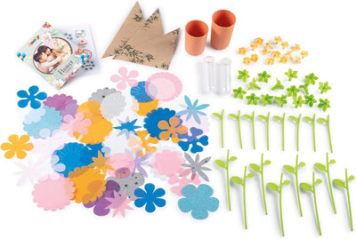 Smoby - Kreativ-Set Flower Market - Bastelset zur Herstellung von individuellen Stoff-Blumen und Blu