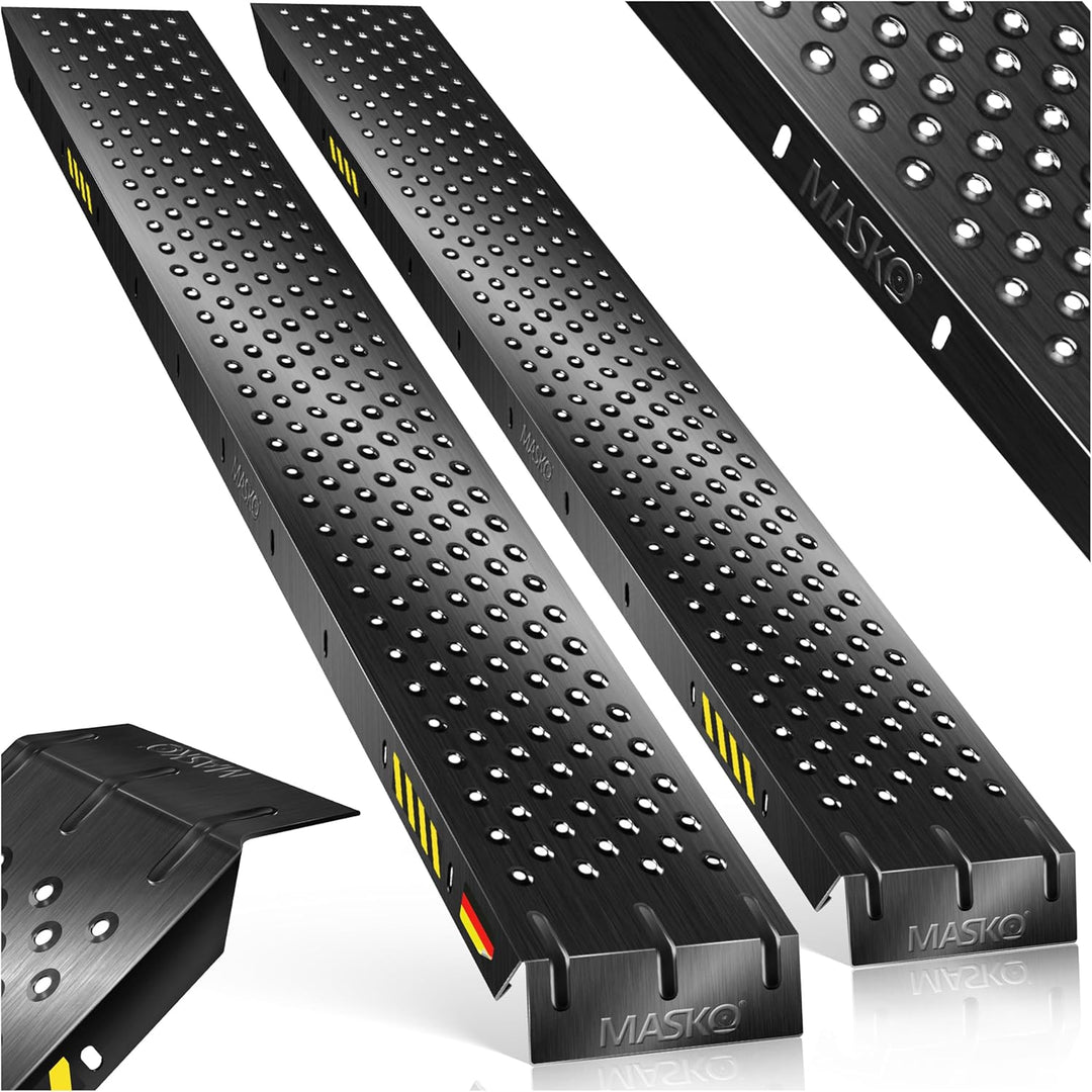 MASKO® 2X Auffahrrampe 400kg | Verladerampe | Verladeschiene | verzinkter Stahl | Antirutsch | 200kg