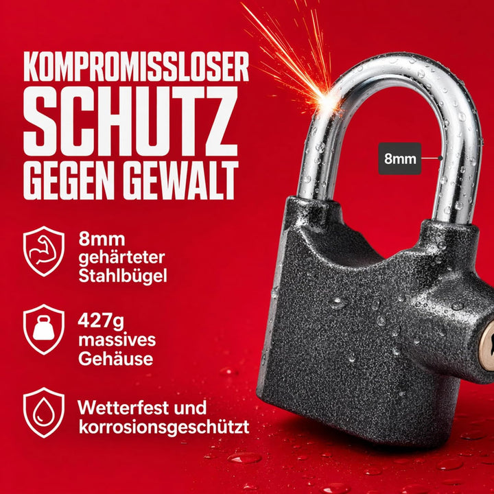 3 Stück Premium OLYMPIA S100 Alarmschloss mit Schlüssel - Korrosionsgeschützt Sicherheitszylinder -