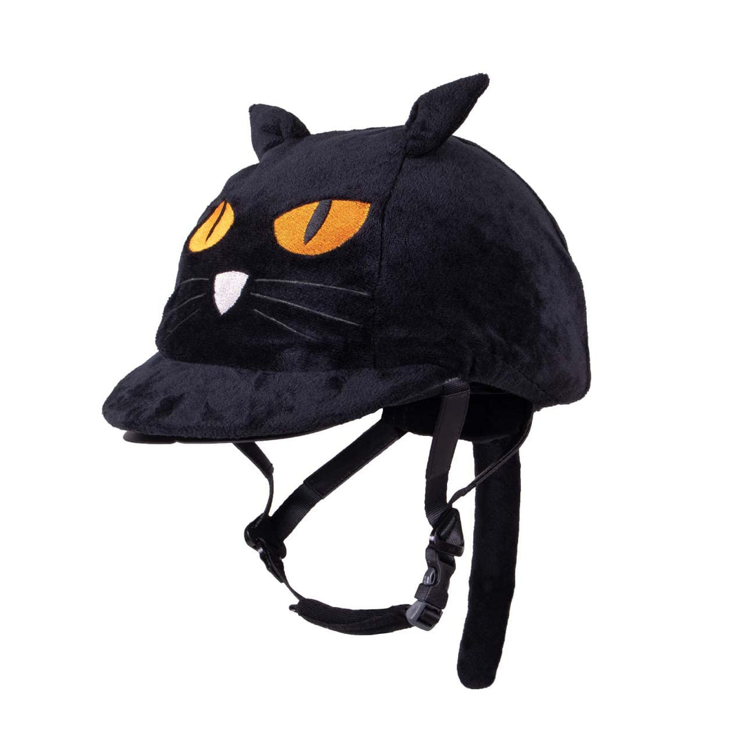 QHP Reithelmüberzug Reithelmabdeckung Halloween Cat, Cat