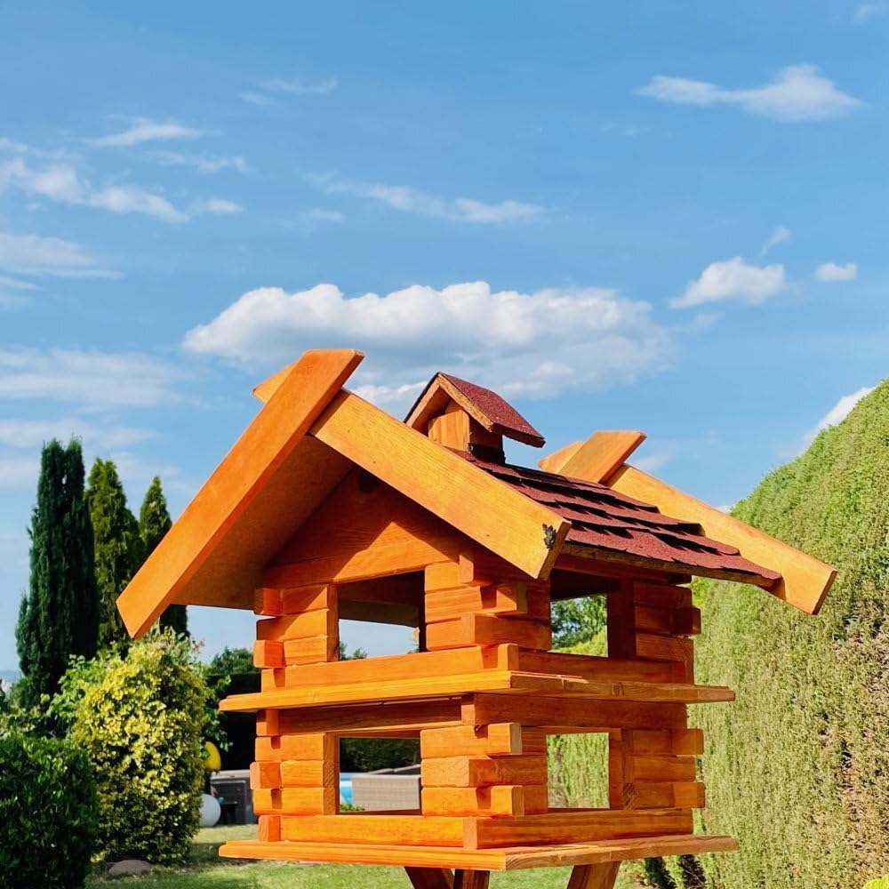 handgefertigtes rechteckiges Vogelhaus/Vogelvilla M - XXL wetterfest aus Holz Vogel Futterstelle Hau