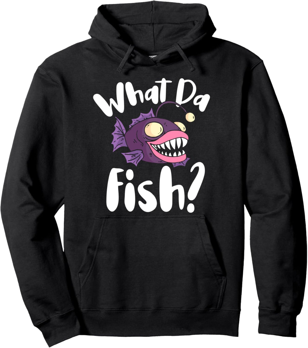 What Da Fish? Angler, Angeln, Vatertag, Kinder, Jungen, Mädchen Pullover Hoodie