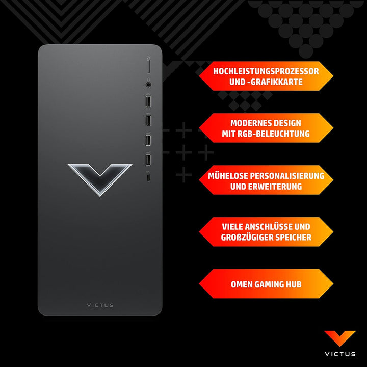 HP VICTUS Gaming PC, Intel® Core™ i5-14400F, 16 GB DDR4 RAM, 512 GB SSD, NVIDIA GeForce RTX 4060, Wi