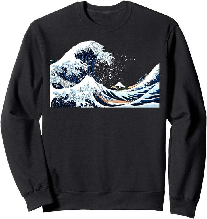 Die grosse Welle vor Kanagawa Hokusai Japanische Kunst Sweatshirt