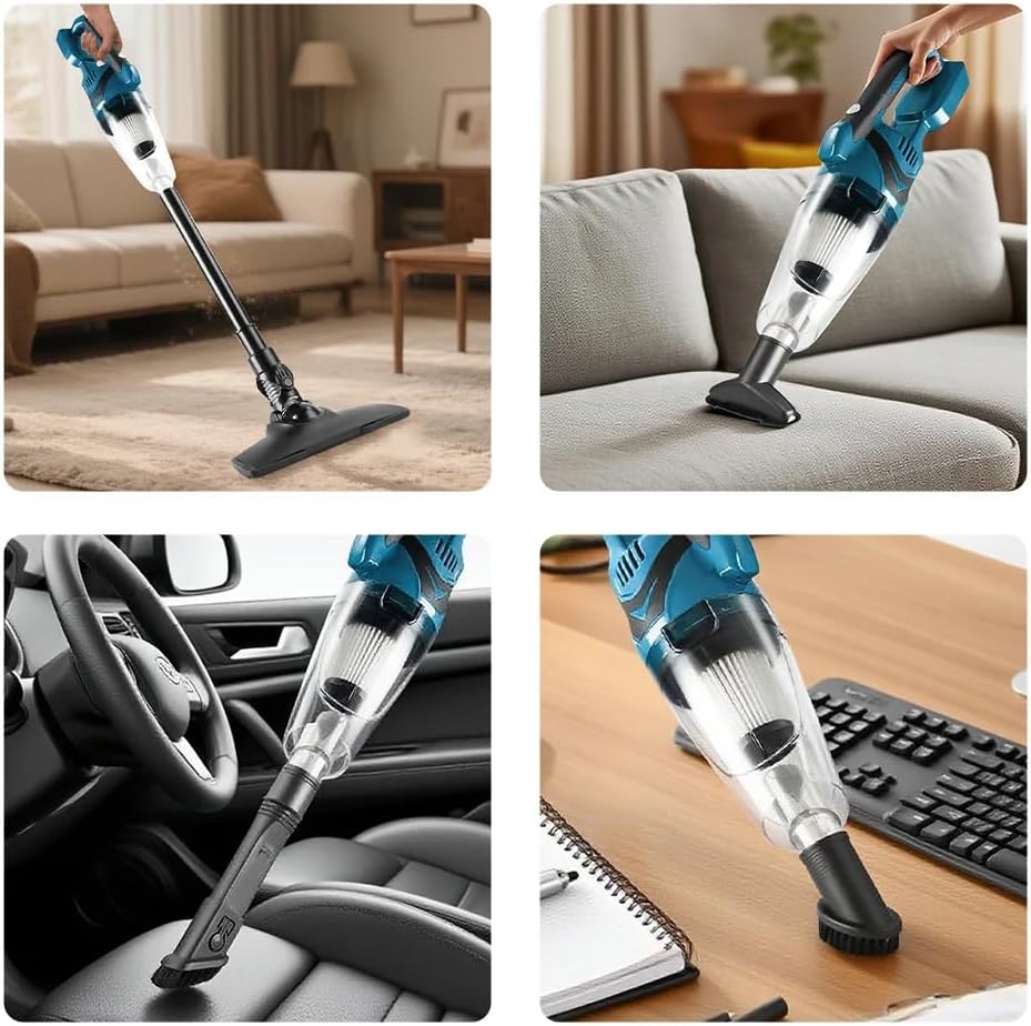 Akku-Staubsauger für Makita 18V Akkus,10000Pa Kabelloser Handstaubsauger Blau, Blau