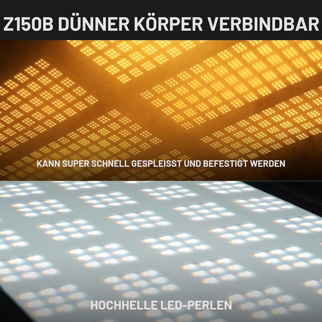 GVM ZipTile Z150B Bi-Color Flexibles LED-Videolicht 2700K–6800K, 150W Panellicht 15500 Lux/m, 12 Lic