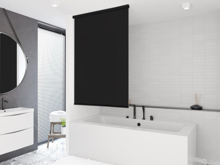 probath HALB Kassetten DUSCHROLLO Modell Uni SCHWARZ 7 Breiten ZUR Wahl (140x240 cm)
