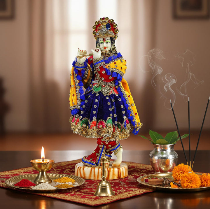 Esplanade Harz Krishna Kishan Murti Idol Statue Skulptur (11") Mehrfarbig…