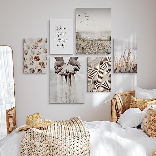 Muralo - Wandbilder Set - Leinwand Bilder Aufhängefertig in Boho Stil - das Leinwandbilder - Bilder