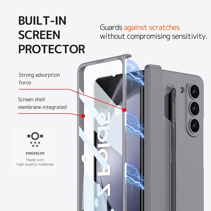 NINKI S Pen Case für Samsung Galaxy Z Fold 6 handyhülle mit Slim S Pen Halter Magnetic Scharnier,4 i